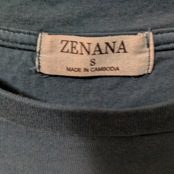 Zenana Men's Blue Ombre T-Shirt - Picture 3 of 4